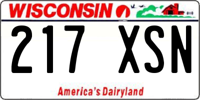 WI license plate 217XSN