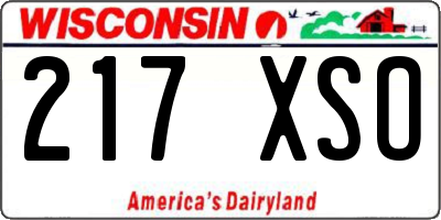WI license plate 217XSO