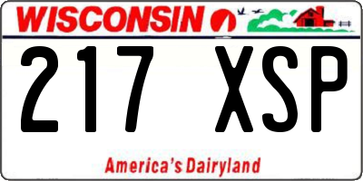 WI license plate 217XSP