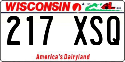 WI license plate 217XSQ