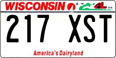 WI license plate 217XST