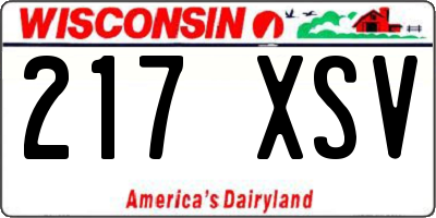 WI license plate 217XSV