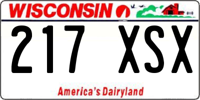 WI license plate 217XSX