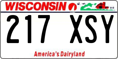 WI license plate 217XSY