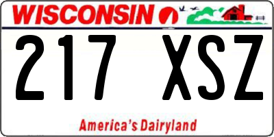 WI license plate 217XSZ