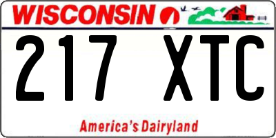 WI license plate 217XTC