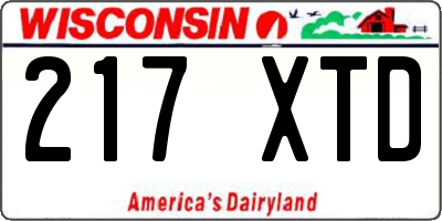 WI license plate 217XTD