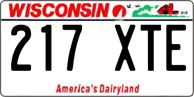 WI license plate 217XTE