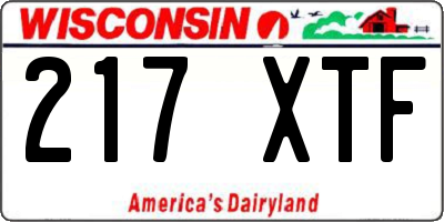 WI license plate 217XTF