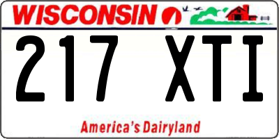 WI license plate 217XTI