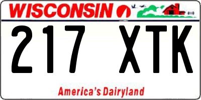 WI license plate 217XTK