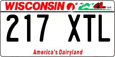WI license plate 217XTL