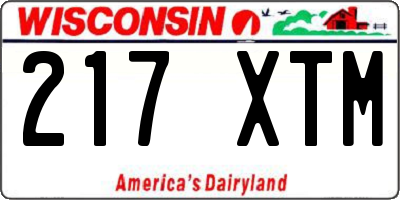 WI license plate 217XTM