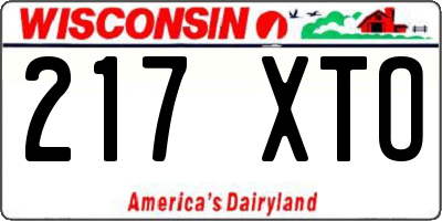 WI license plate 217XTO