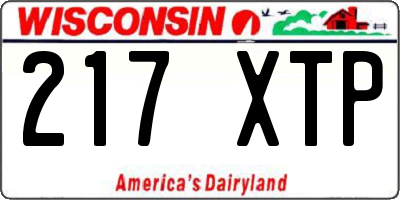 WI license plate 217XTP