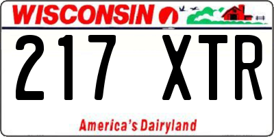 WI license plate 217XTR