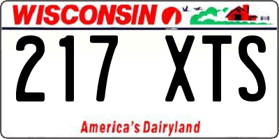 WI license plate 217XTS