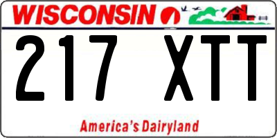 WI license plate 217XTT