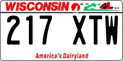 WI license plate 217XTW