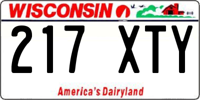 WI license plate 217XTY