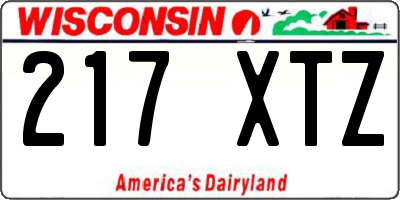 WI license plate 217XTZ