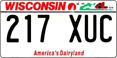 WI license plate 217XUC
