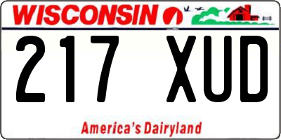 WI license plate 217XUD