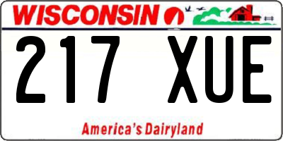 WI license plate 217XUE