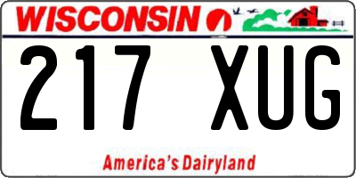 WI license plate 217XUG