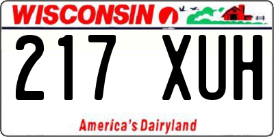 WI license plate 217XUH