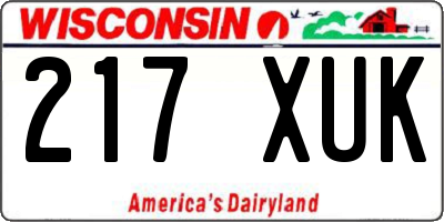 WI license plate 217XUK