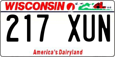 WI license plate 217XUN