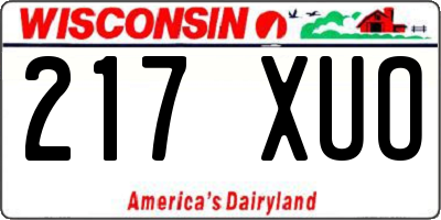 WI license plate 217XUO