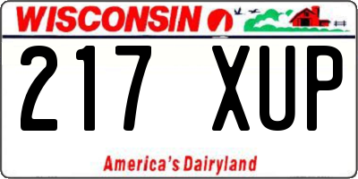 WI license plate 217XUP