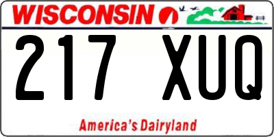WI license plate 217XUQ