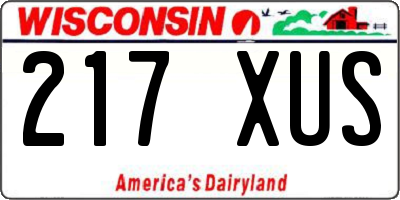 WI license plate 217XUS