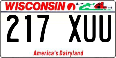 WI license plate 217XUU