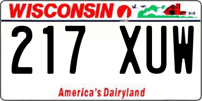 WI license plate 217XUW