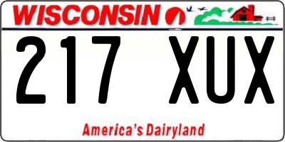 WI license plate 217XUX
