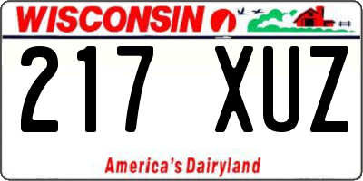 WI license plate 217XUZ