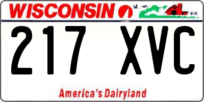 WI license plate 217XVC