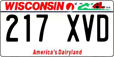 WI license plate 217XVD