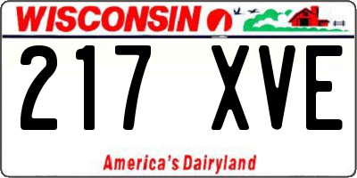 WI license plate 217XVE