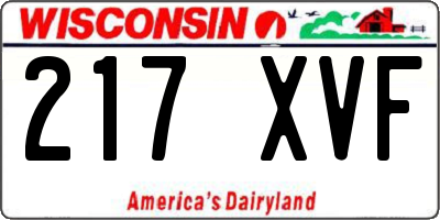 WI license plate 217XVF