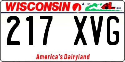 WI license plate 217XVG