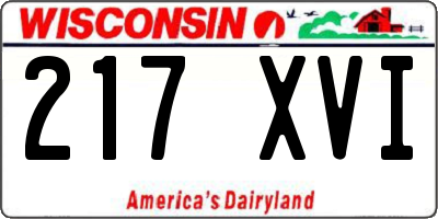 WI license plate 217XVI