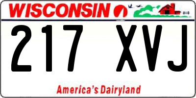 WI license plate 217XVJ