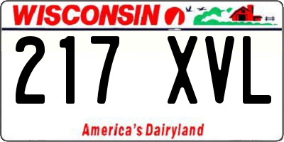 WI license plate 217XVL