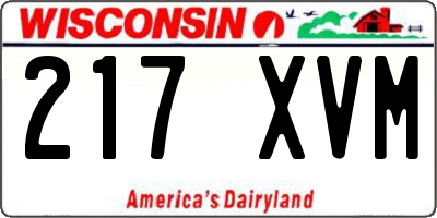 WI license plate 217XVM