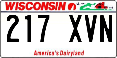 WI license plate 217XVN